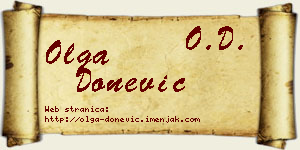 Olga Donević vizit kartica